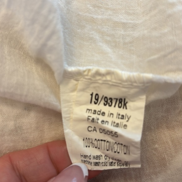 M Made In Italy White Eyelet Crochet Lace Long Bell Sleeve Mini Dress - Picture 12 of 12